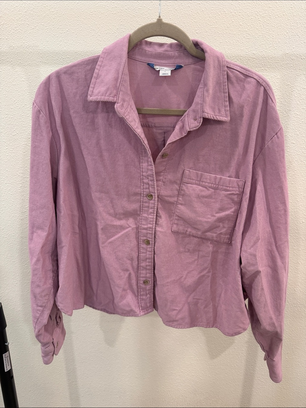 Old Navy Pink Corduroy Button-Down Shirt